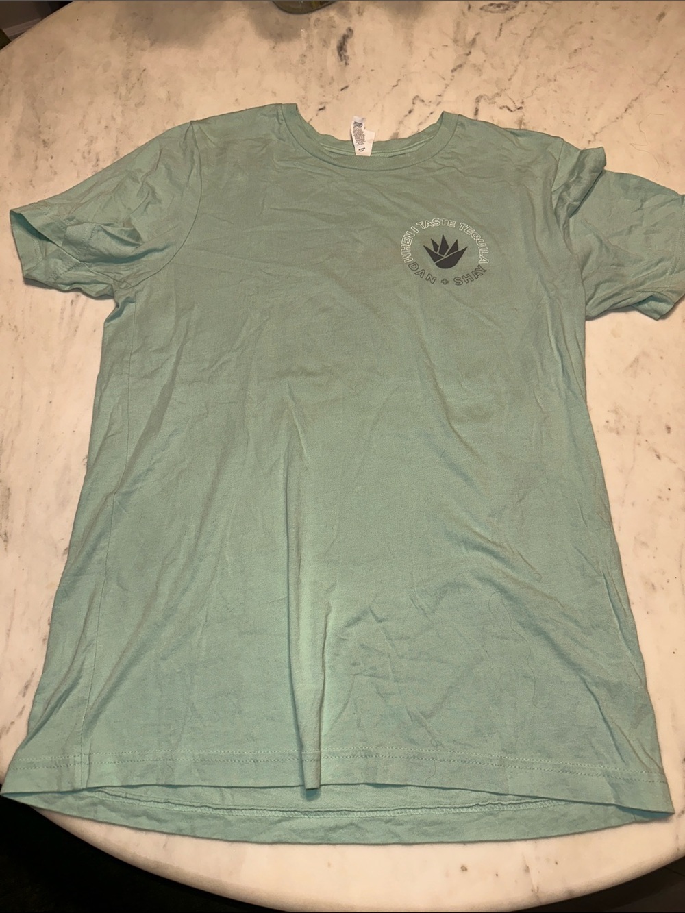 Dan and Shay Concert Light Teal Graphic Crewneck T-Shirt - size medium
